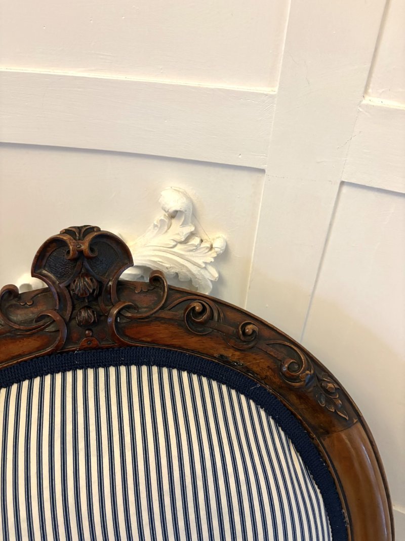 Superb Quality Carved Walnut Antique Victorian Ladies Chair - Image 10